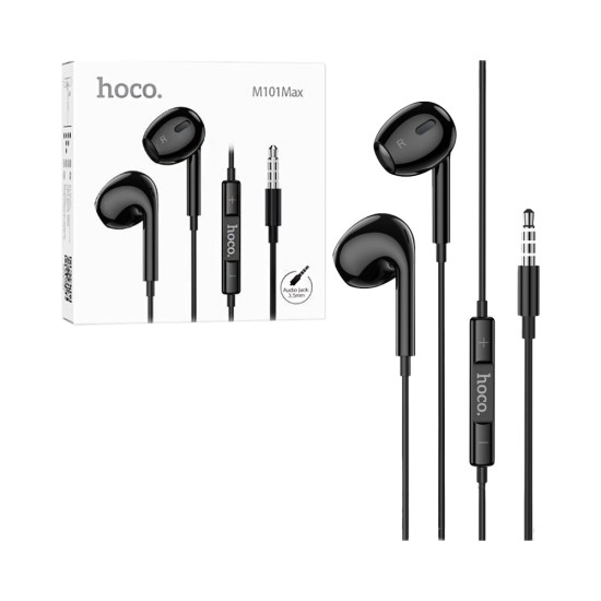 Hoco Wired Earphones M101 Max Crystal Grace with Microphone 3.5mm 1.2m Black